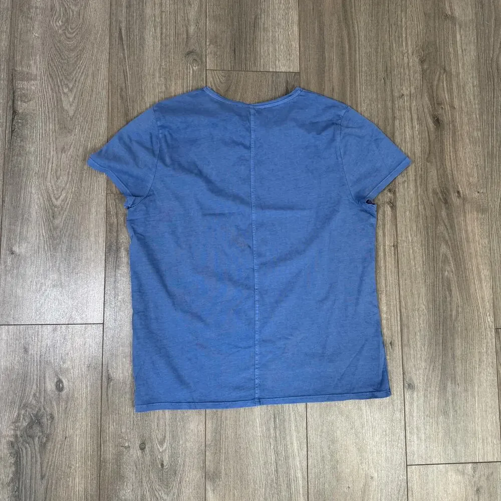 Madewell Essential Slim Tee WMNS XL Delphinium Blue Lightweight Cotton Crewneck